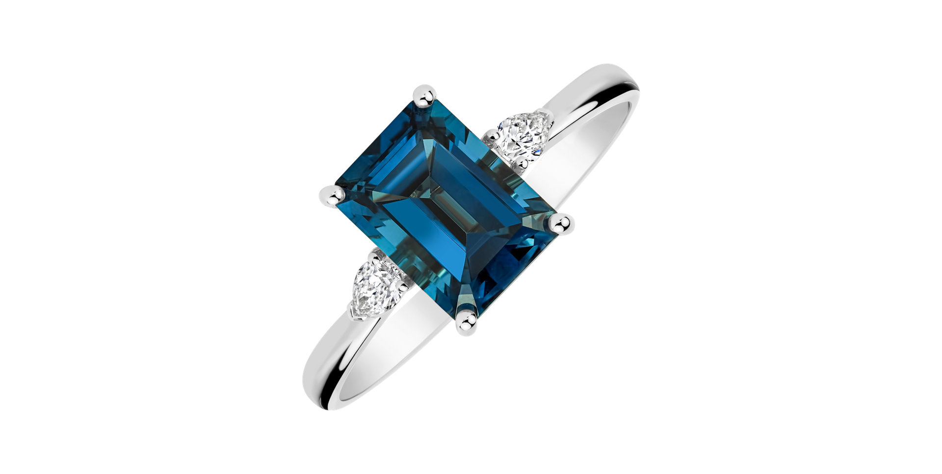 Prsteň s diamantmi a topásom Royal Anne