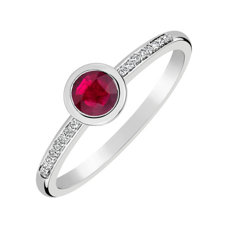 Prsteň s diamantmi a rubínom Regal Sparkle