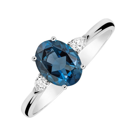 Prsteň s diamantmi a topásom Annelise