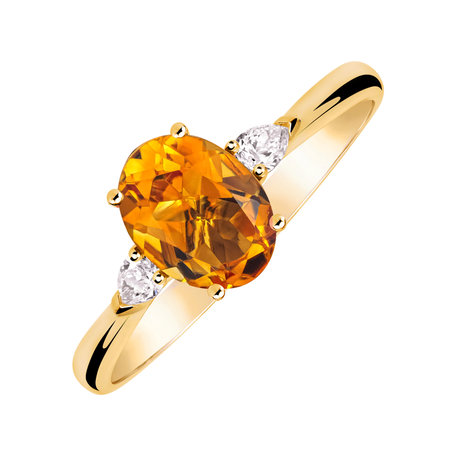 Prsteň s diamantmi a citrínom Annelise