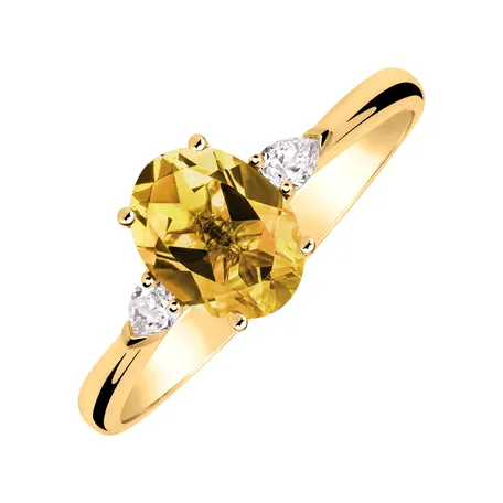 Prsteň s diamantmi a citrínom Annelise