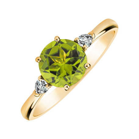 Prsteň s diamantmi a peridotom Majestic Oasis