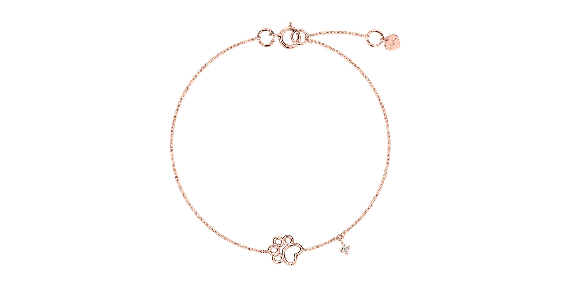 Náramok s diamantom Lovely Paw