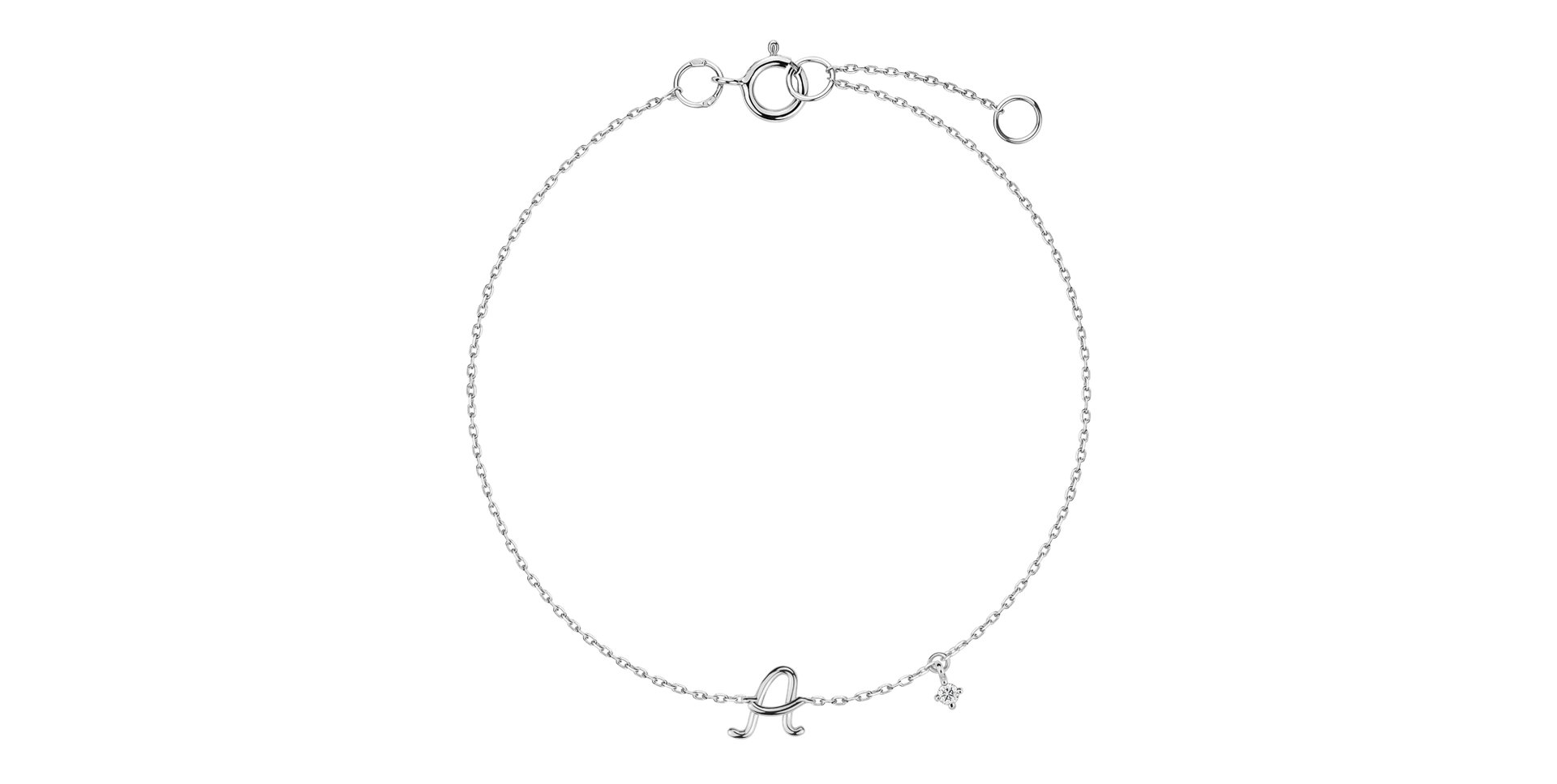Náramok s diamantom Curly Letter A