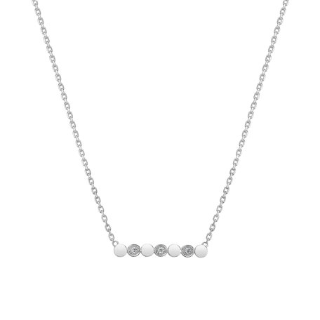 Náhrdelník s diamantmi Long Glossy Dots