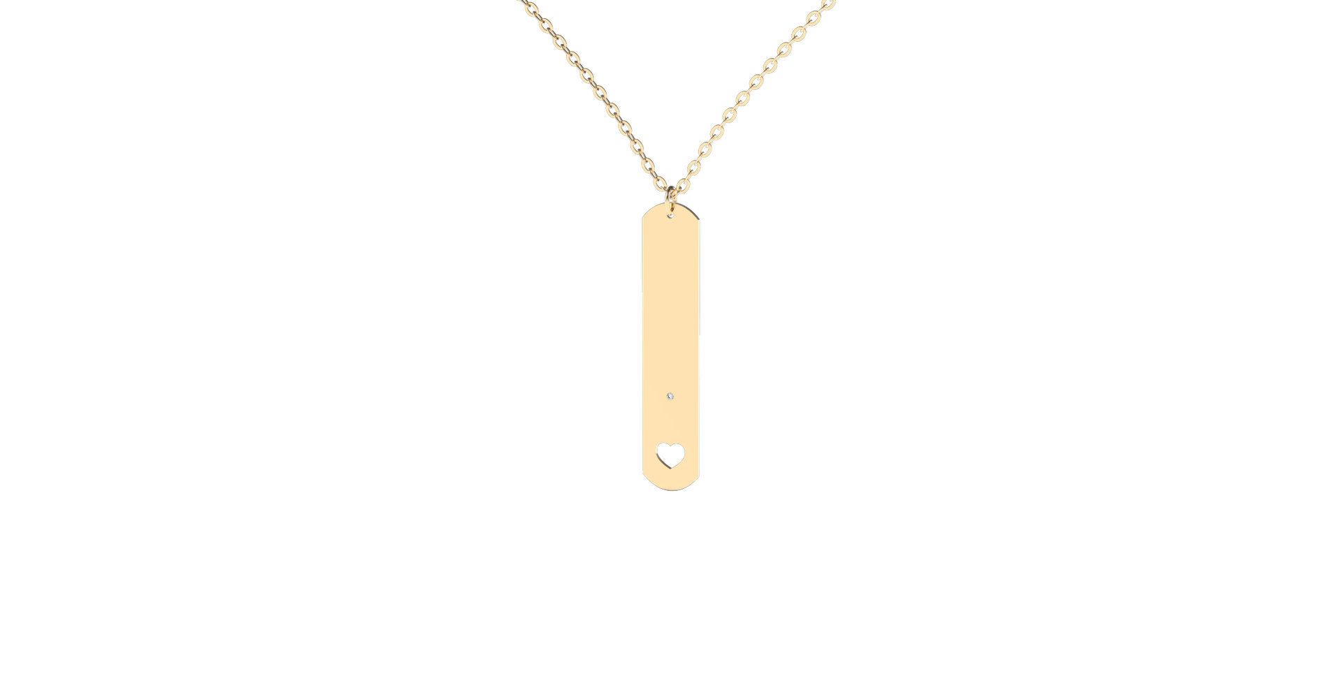 Náhrdelník s diamantom Military Heart