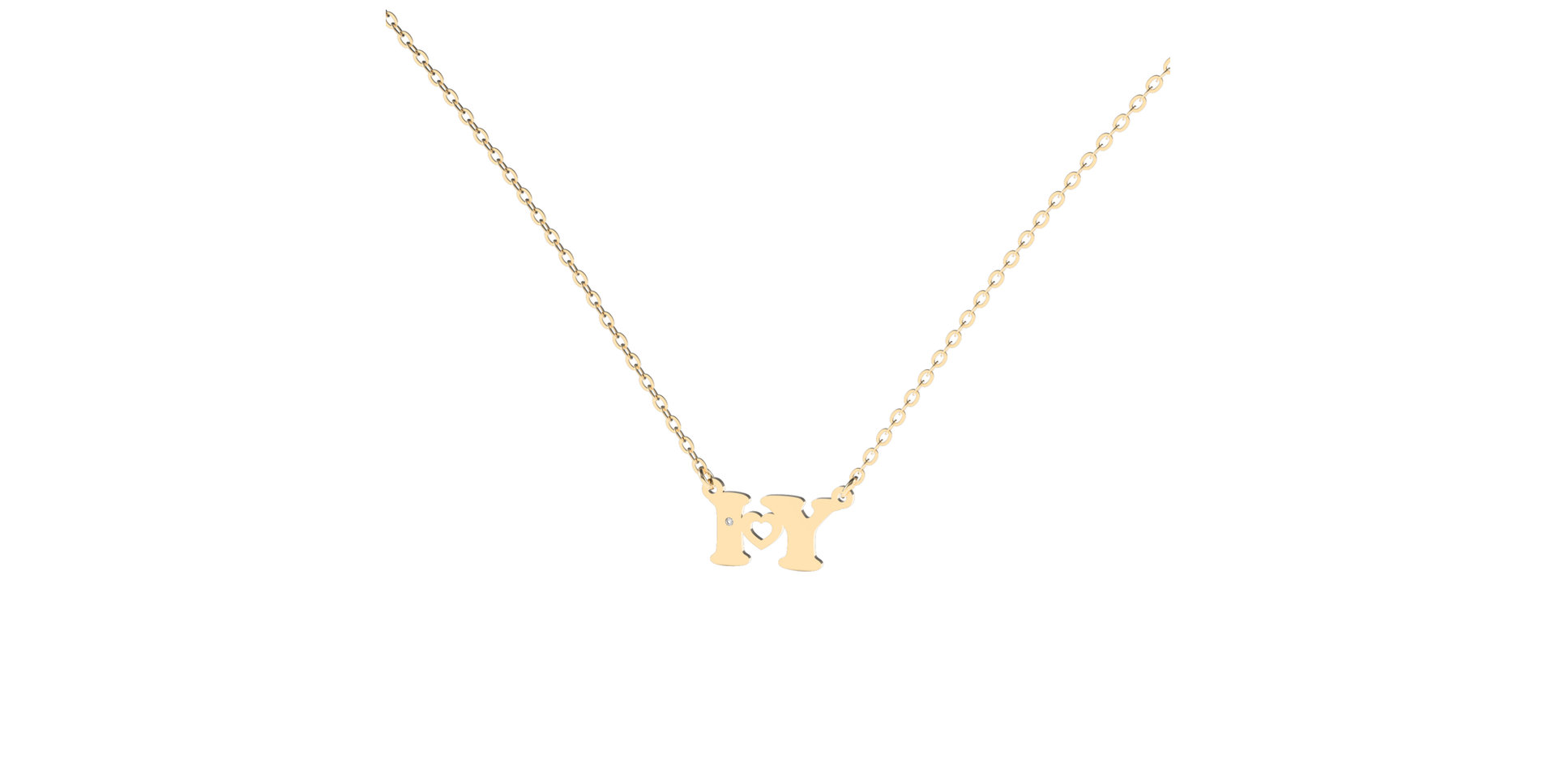 Náhrdelník s diamantom I Love U