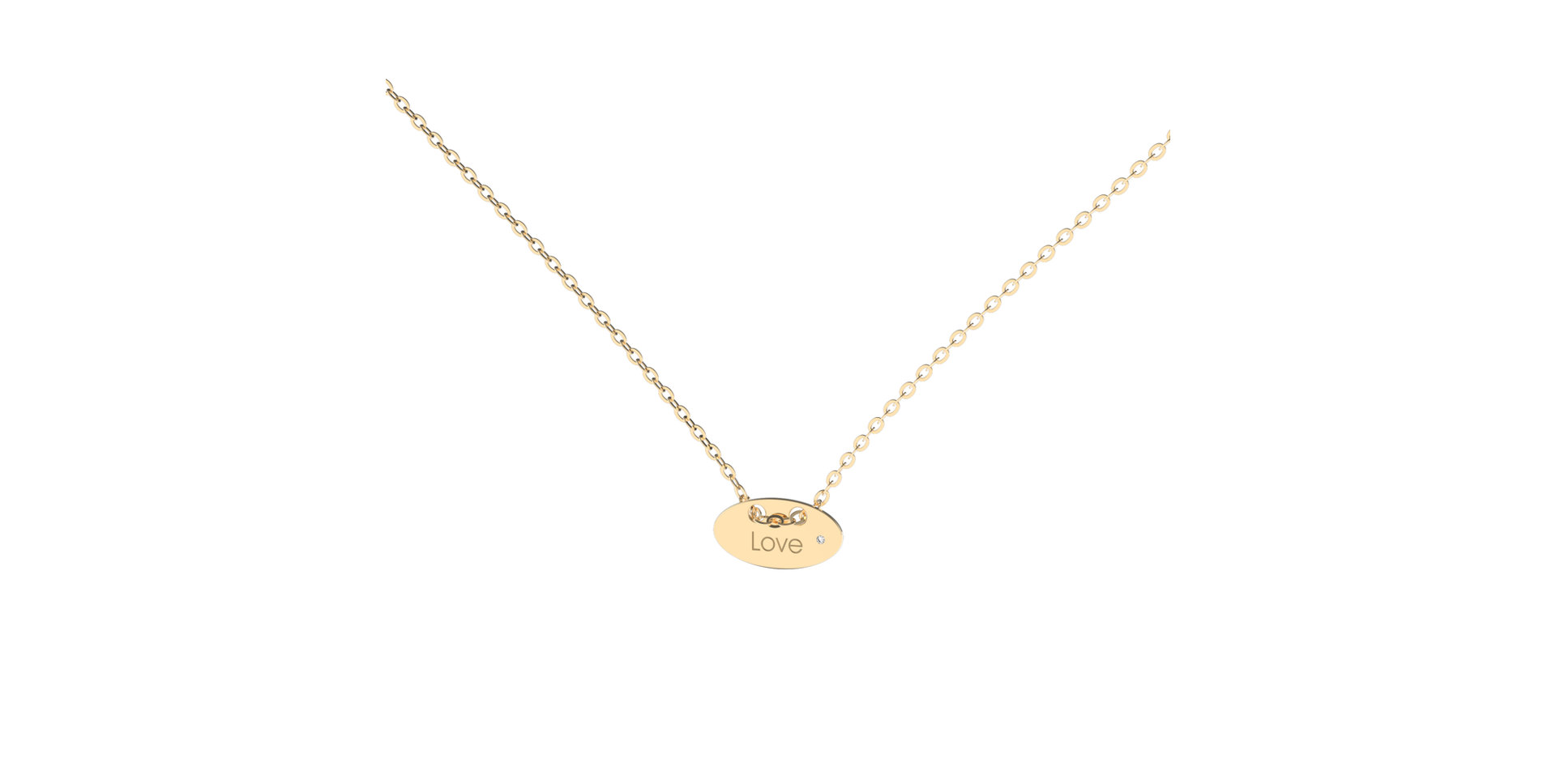Náhrdelník s diamantom Love Y