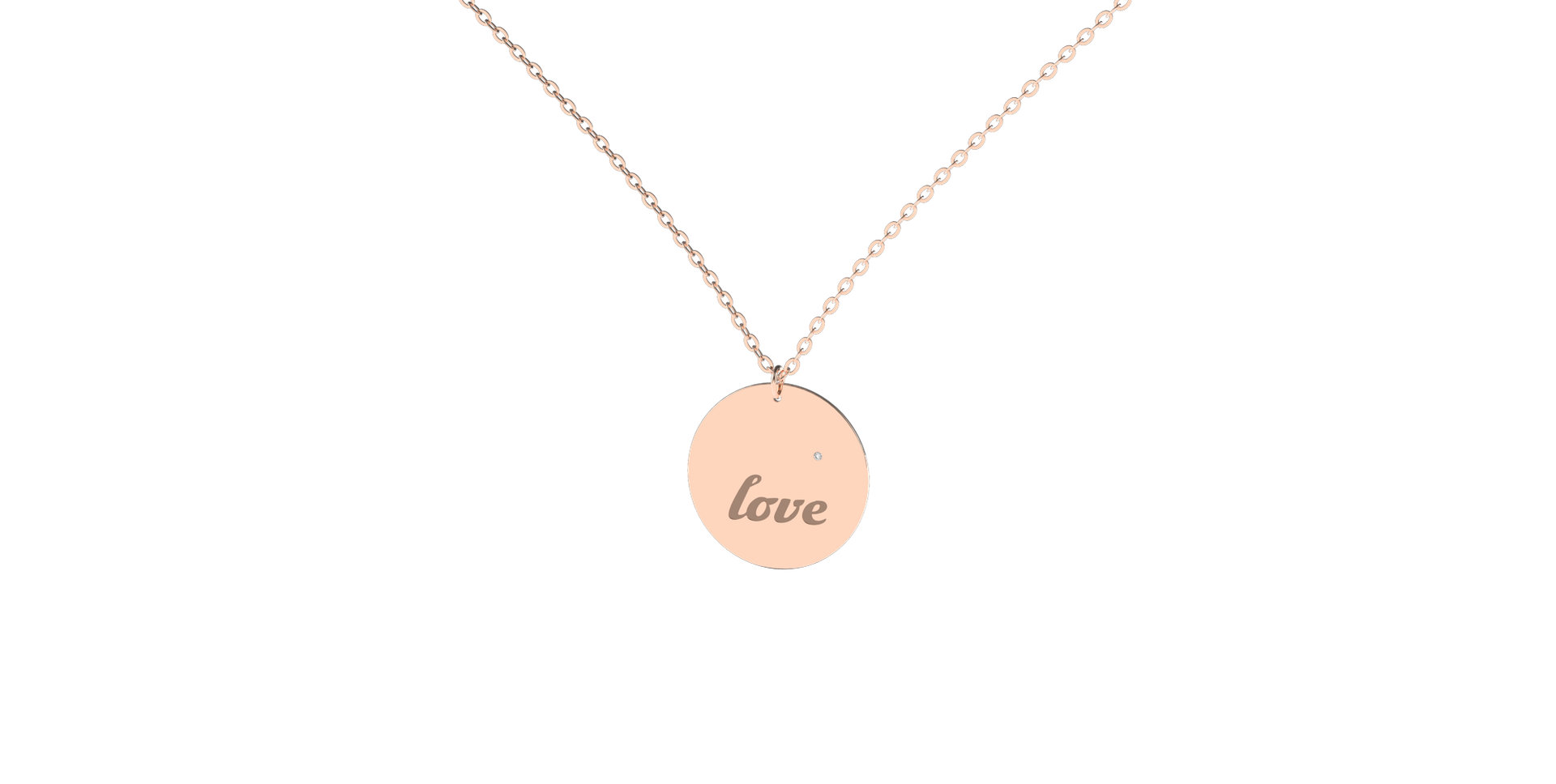 Náhrdelník s diamantom Love
