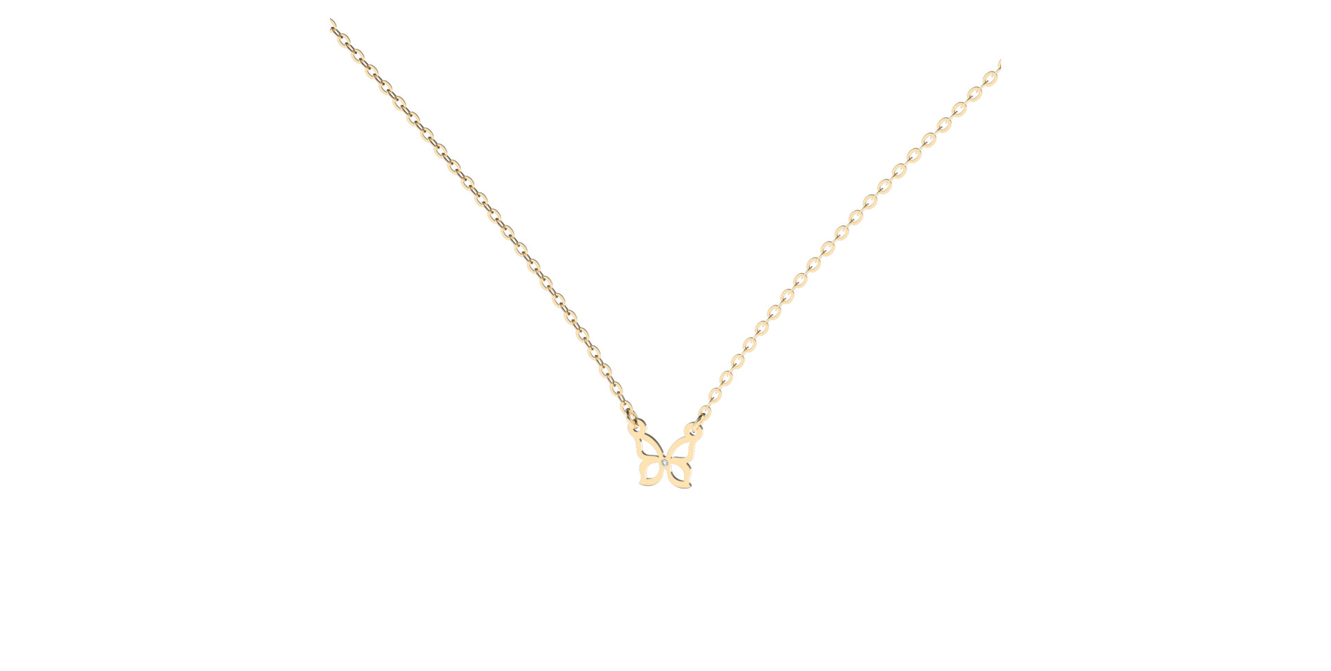 Náhrdelník s diamantom Butterfly