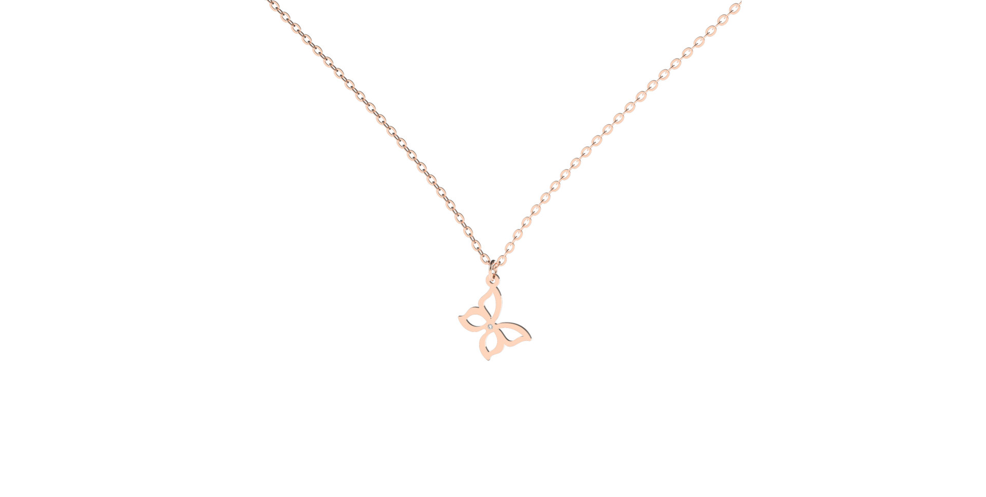 Náhrdelník s diamantom Extraordinary Butterfly