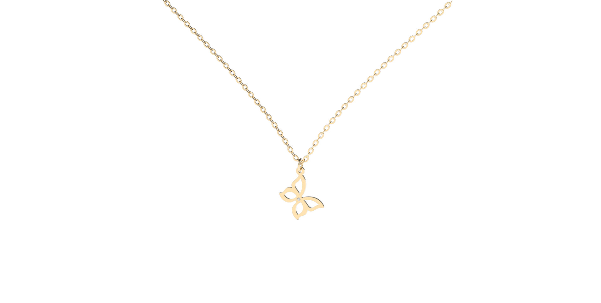 Náhrdelník s diamantom Extraordinary Butterfly