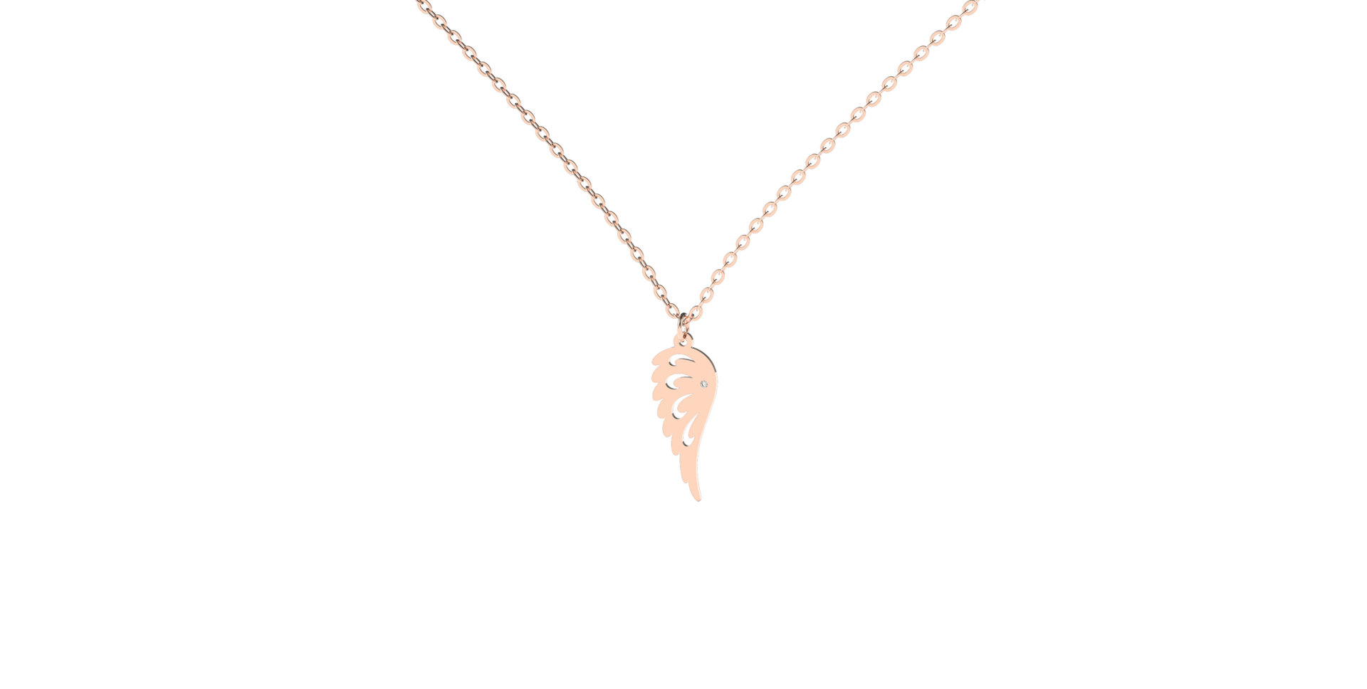 Náhrdelník s diamantom Heaven Wing