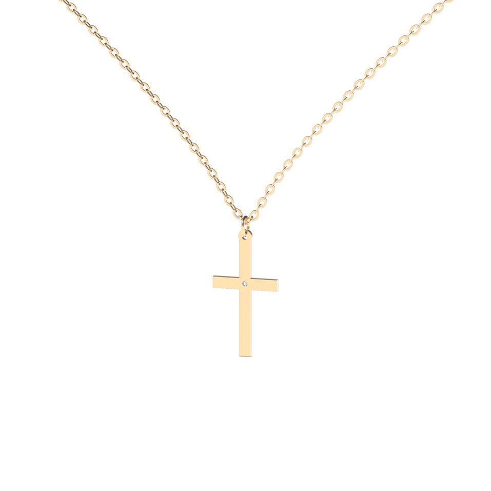 Náhrdelník s diamantom Little Cross