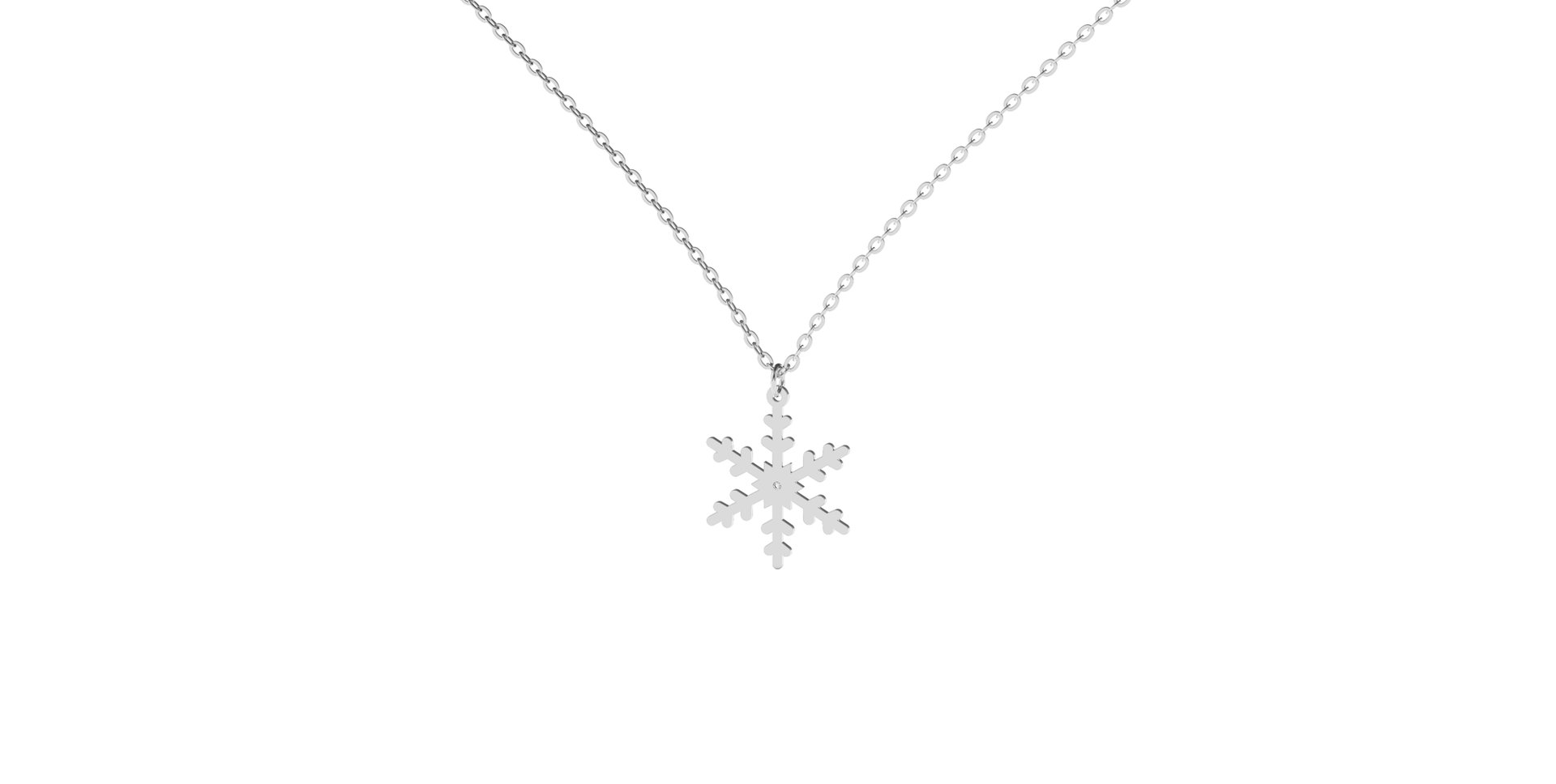 Náhrdelník s diamantom Snowflake
