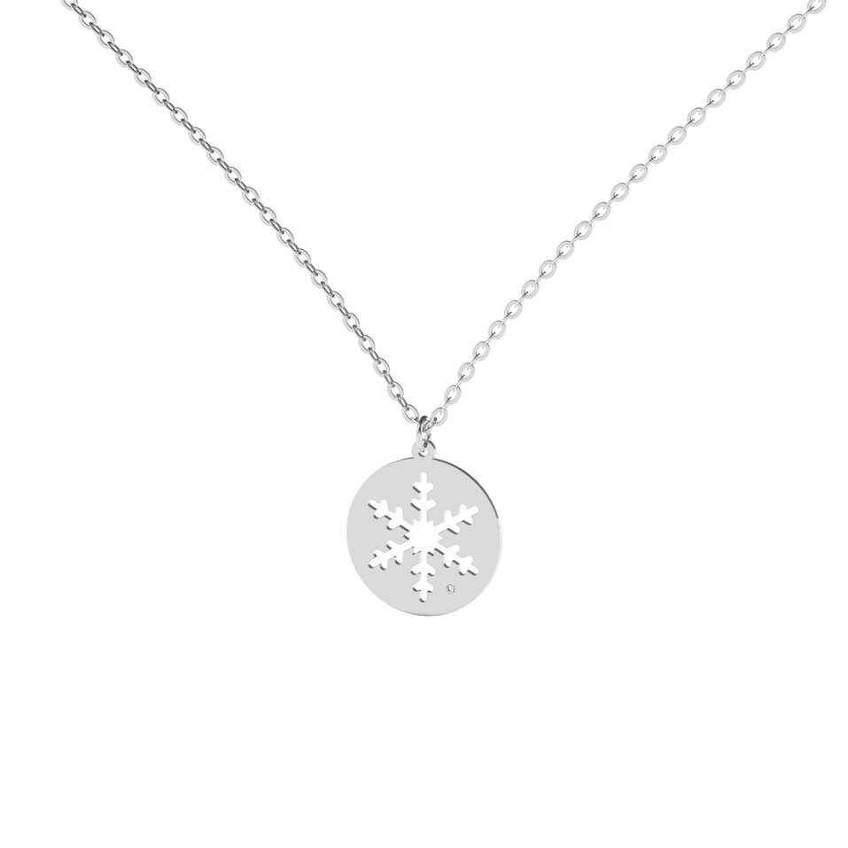 Náhrdelník s diamantom Diamond Snowflake