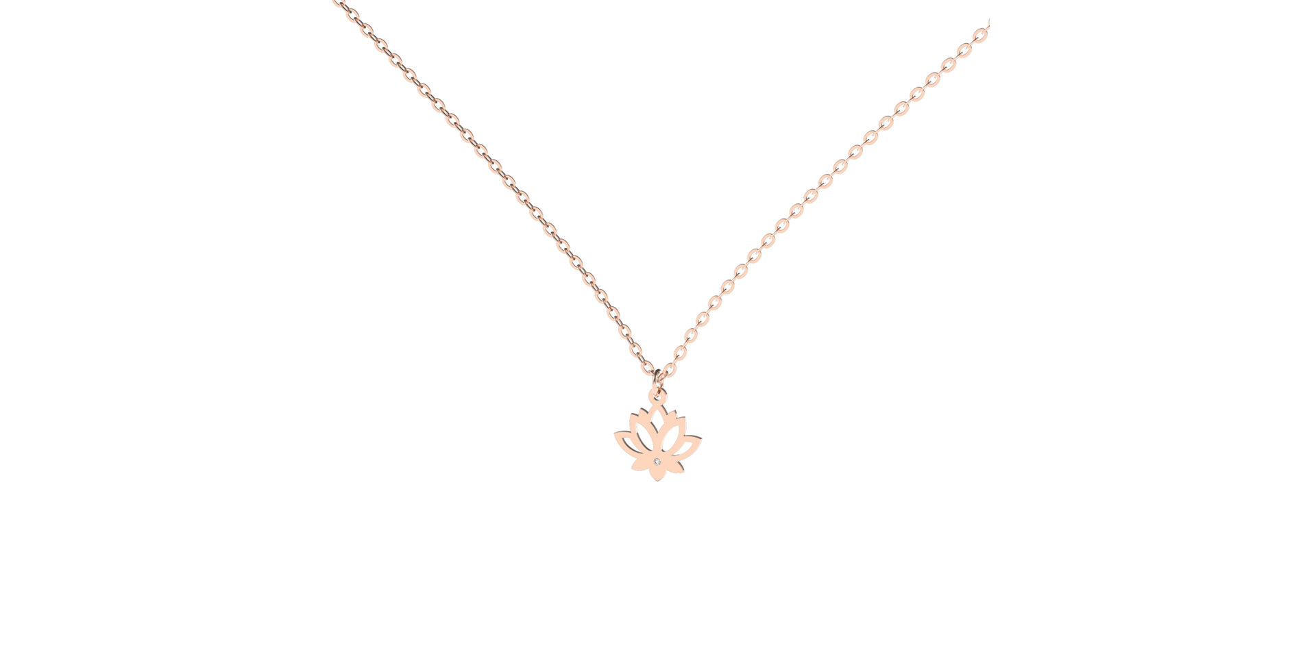 Náhrdelník s diamantom Little Lotus