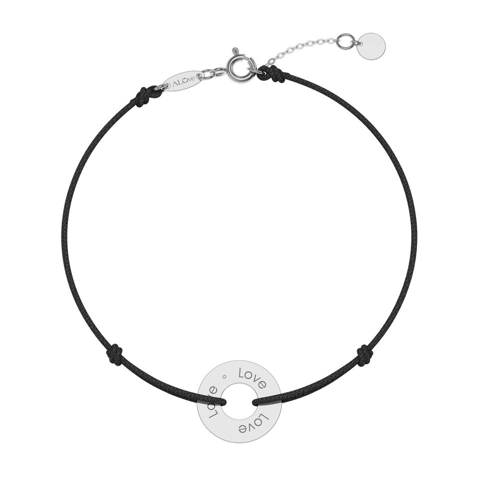 Diamantový náramok so šnúrkou Love Circle