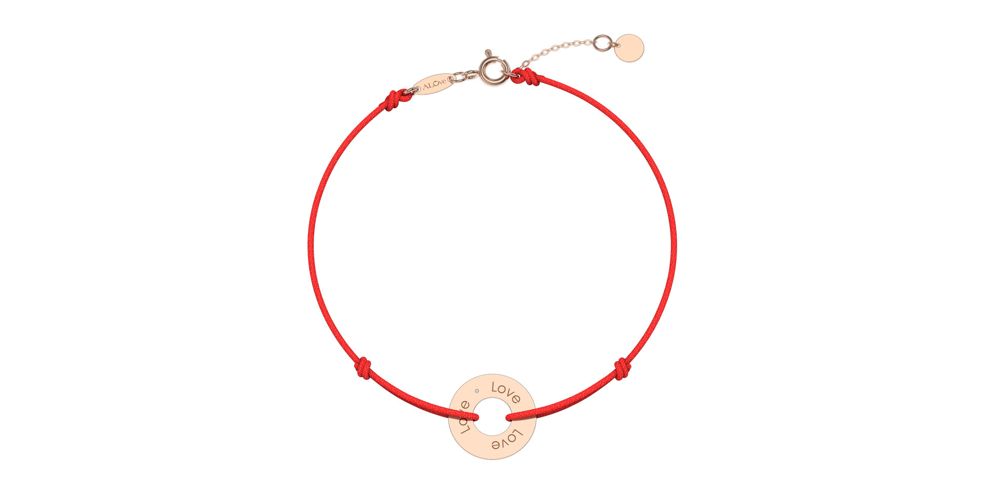 Diamantový náramok so šnúrkou Love Circle