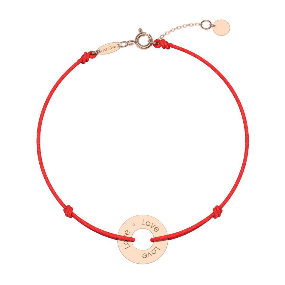 Diamantový náramok so šnúrkou Love Circle