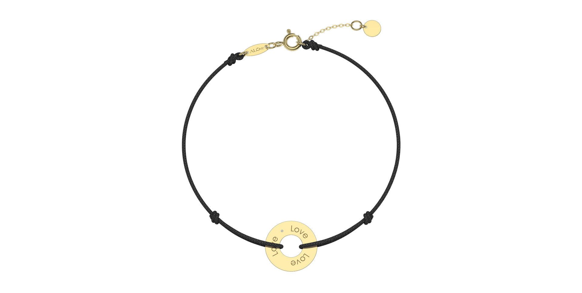 Diamantový náramok so šnúrkou Love Circle