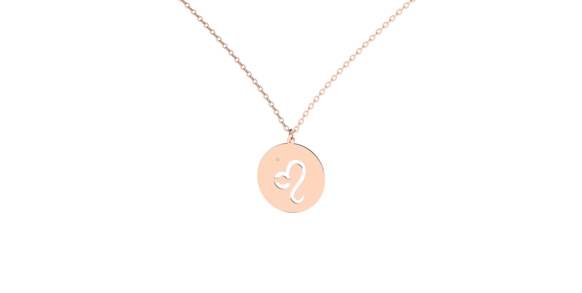 Náhrdelník s diamantom Leo