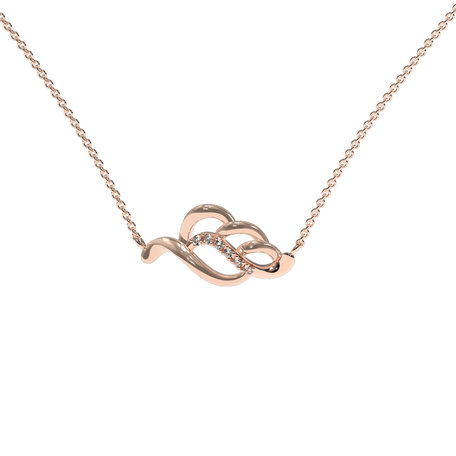 Náhrdelník s diamantmi Shimmer Leaf