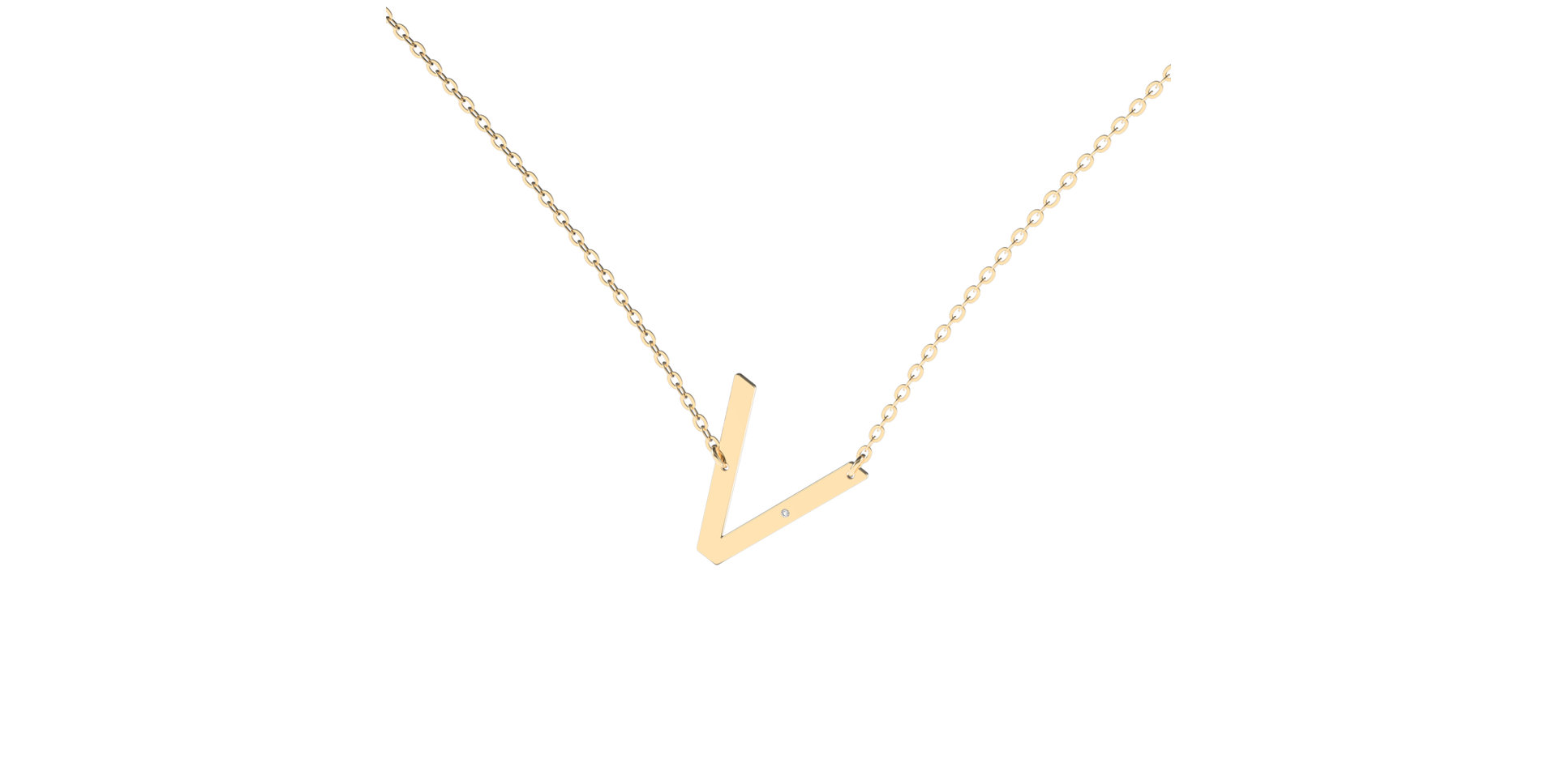 Náhrdelník s diamantom Big Line V