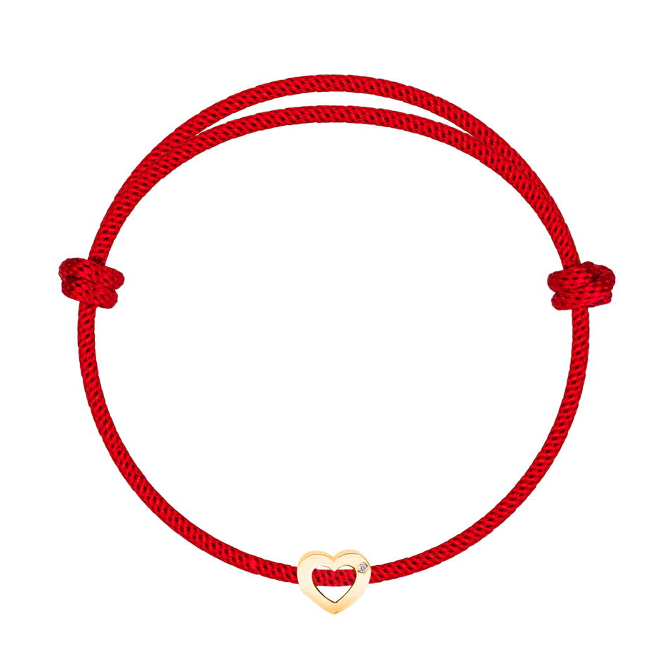 Diamantový náramok so šnúrkou Bold Heart