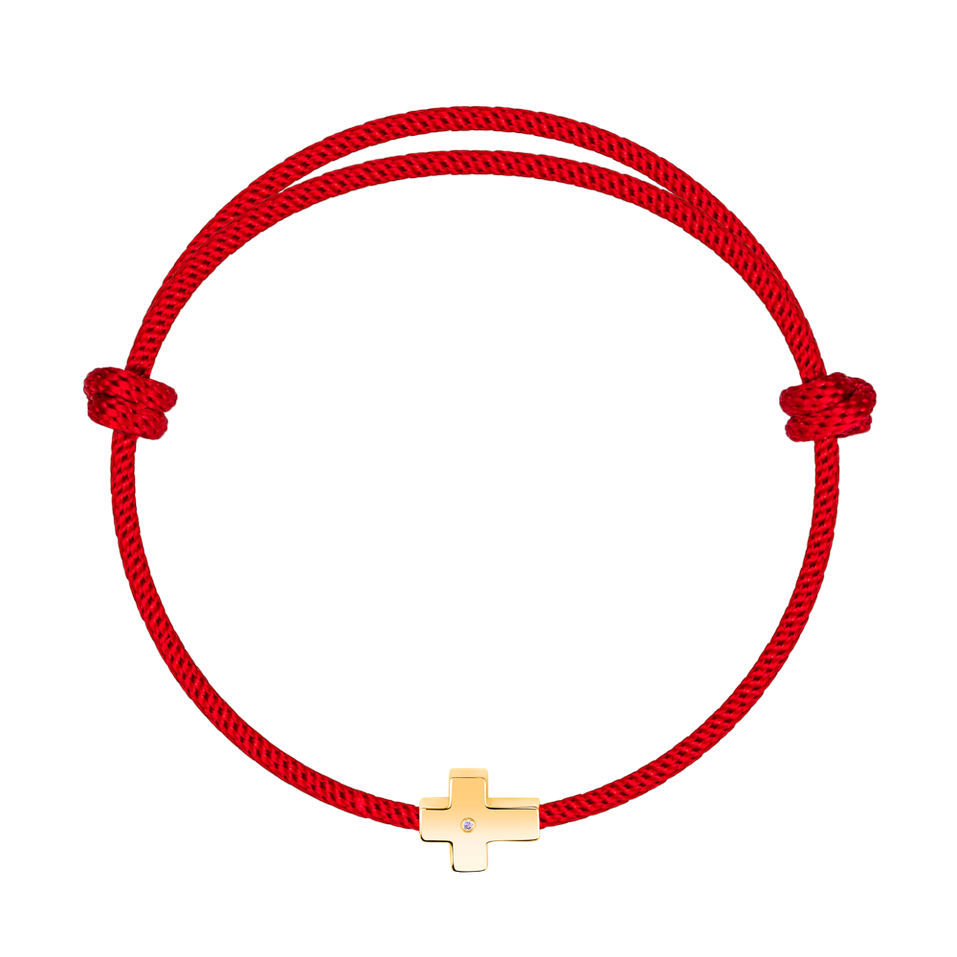 Diamantový náramok so šnúrkou Red Cross
