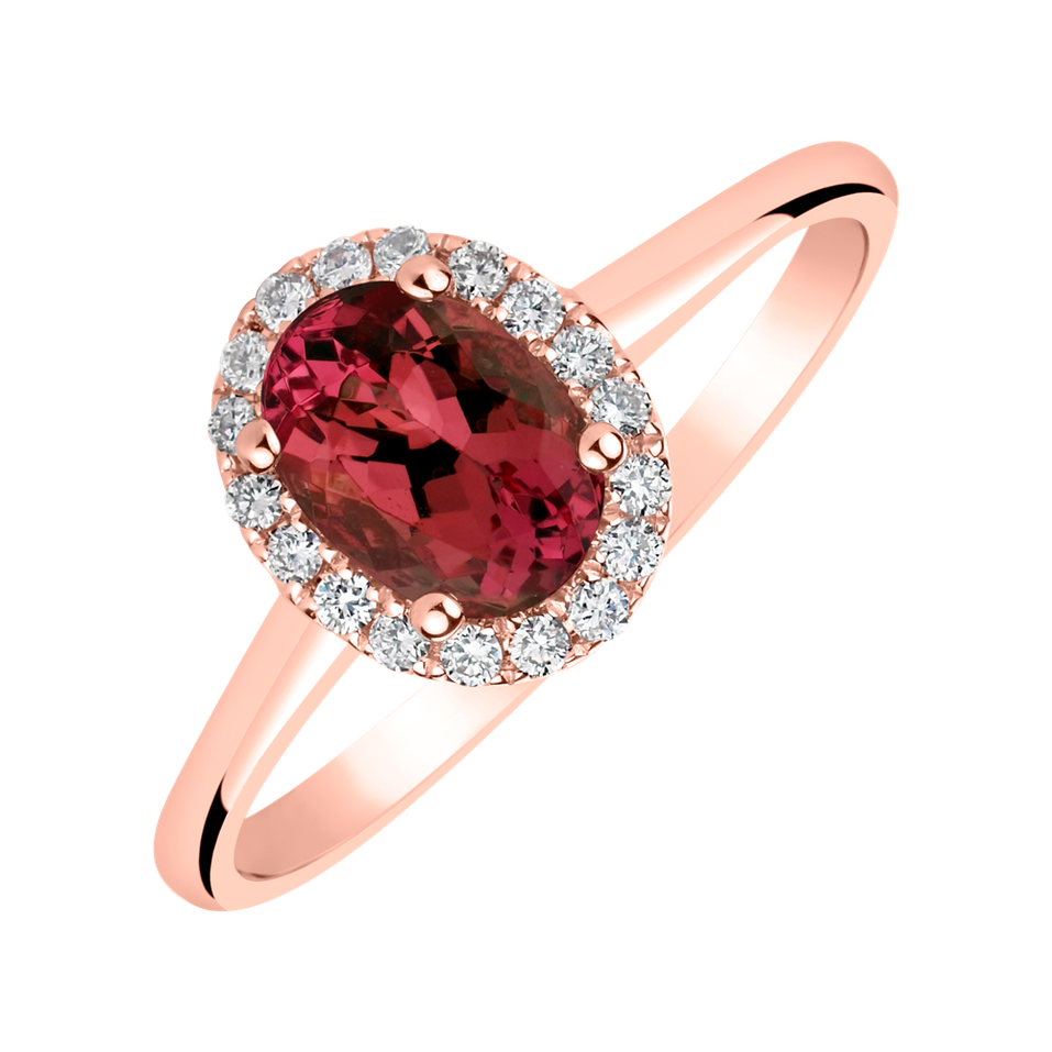 Prsteň s diamantmi a rubínom Princess