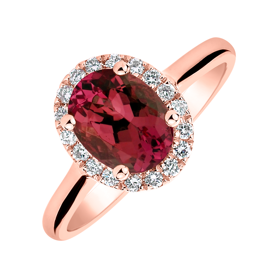 Prsteň s diamantmi a rubínom Princess