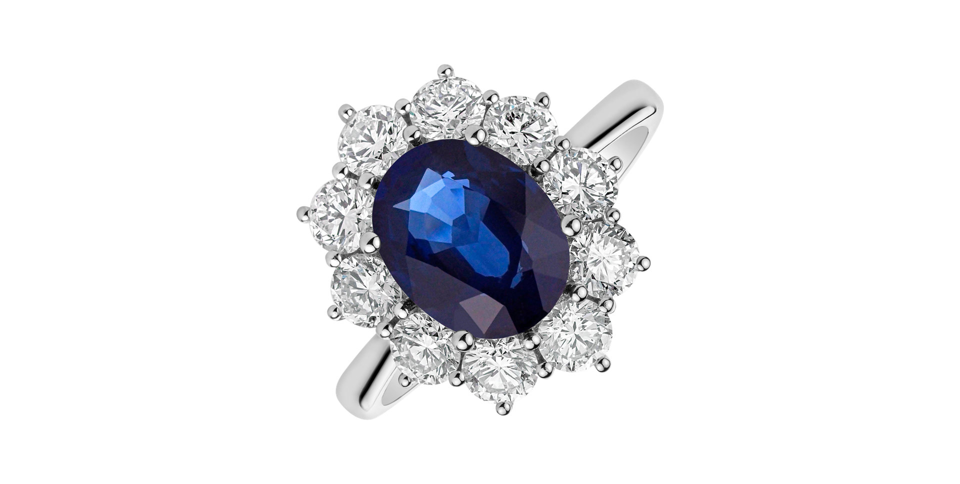 Prsteň s diamantmi a zafírom Princess