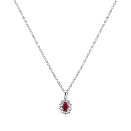 Prívesok s rubínom a diamantmi Princess