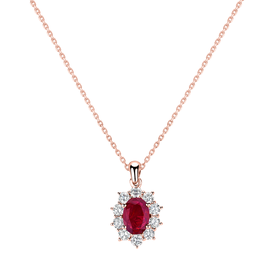 Prívesok s rubínom a diamantmi Princess