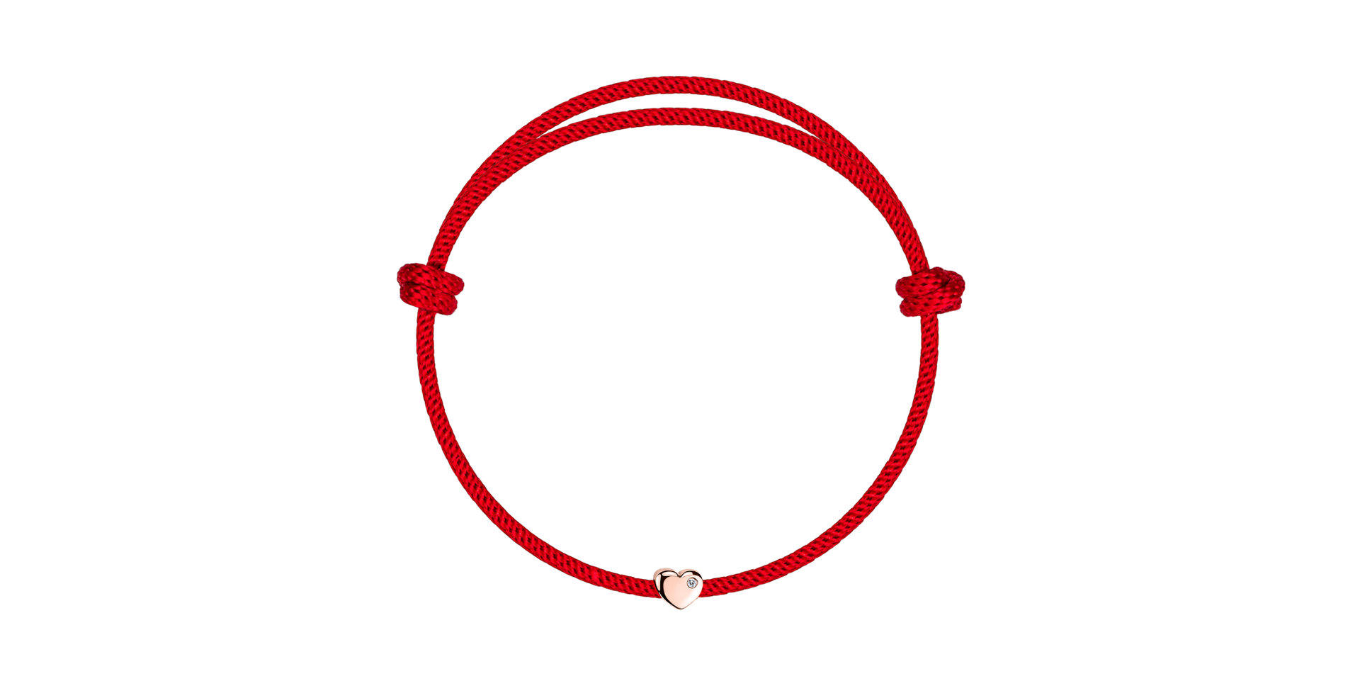 Diamantový náramok so šnúrkou Red Heart