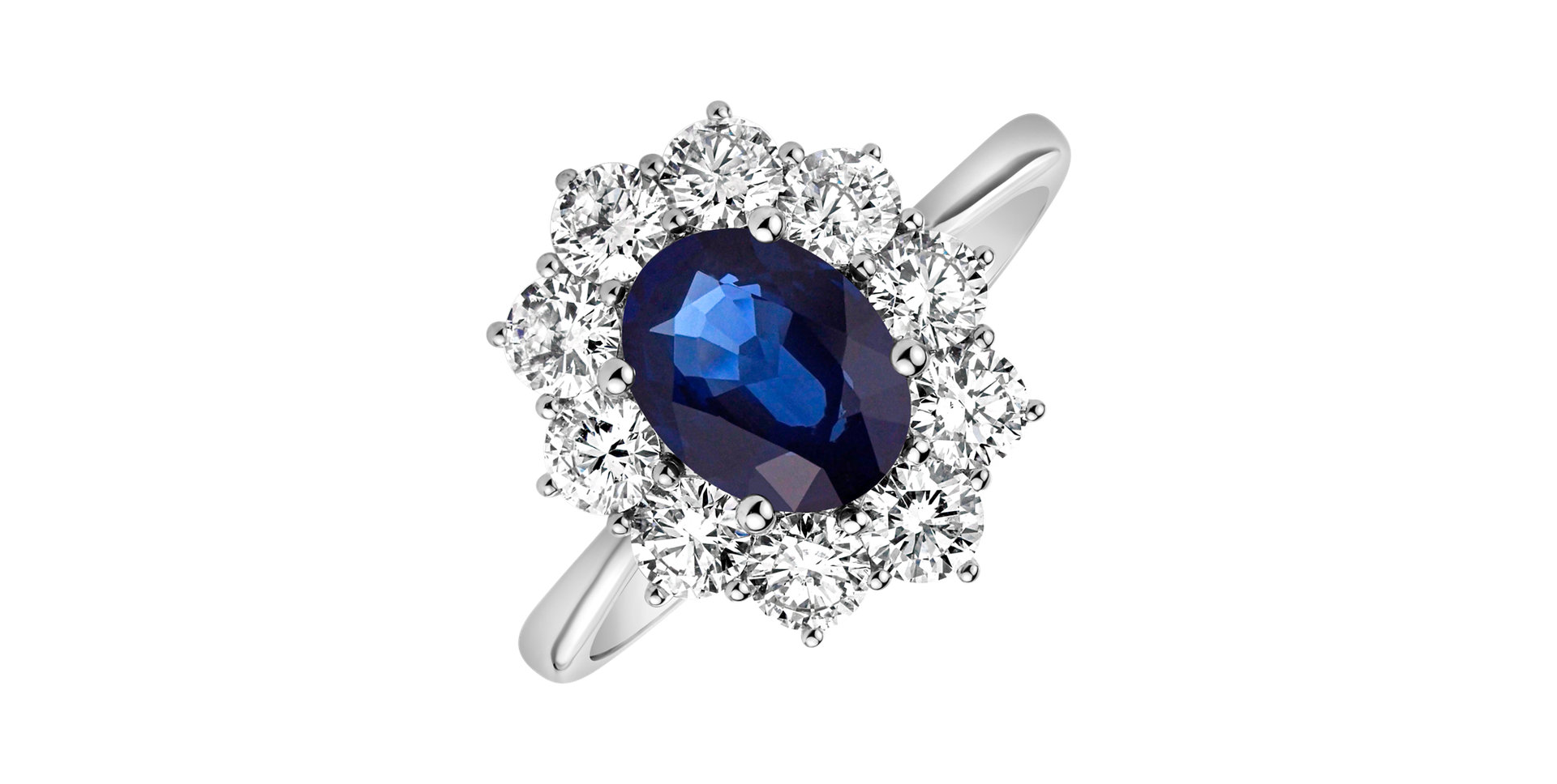 Prsteň so zafírom a diamantmi Princess