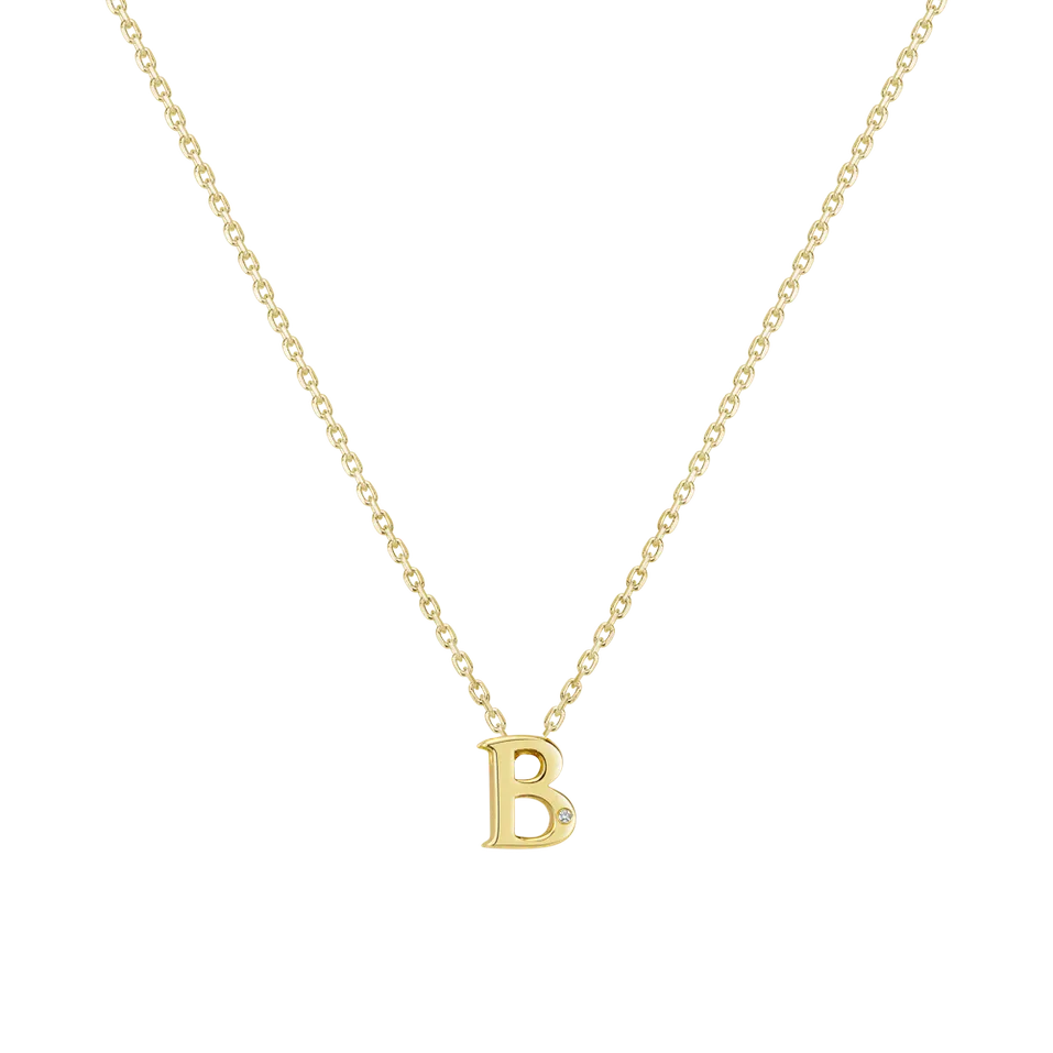 Náhrdelník s diamantom Flat Line B