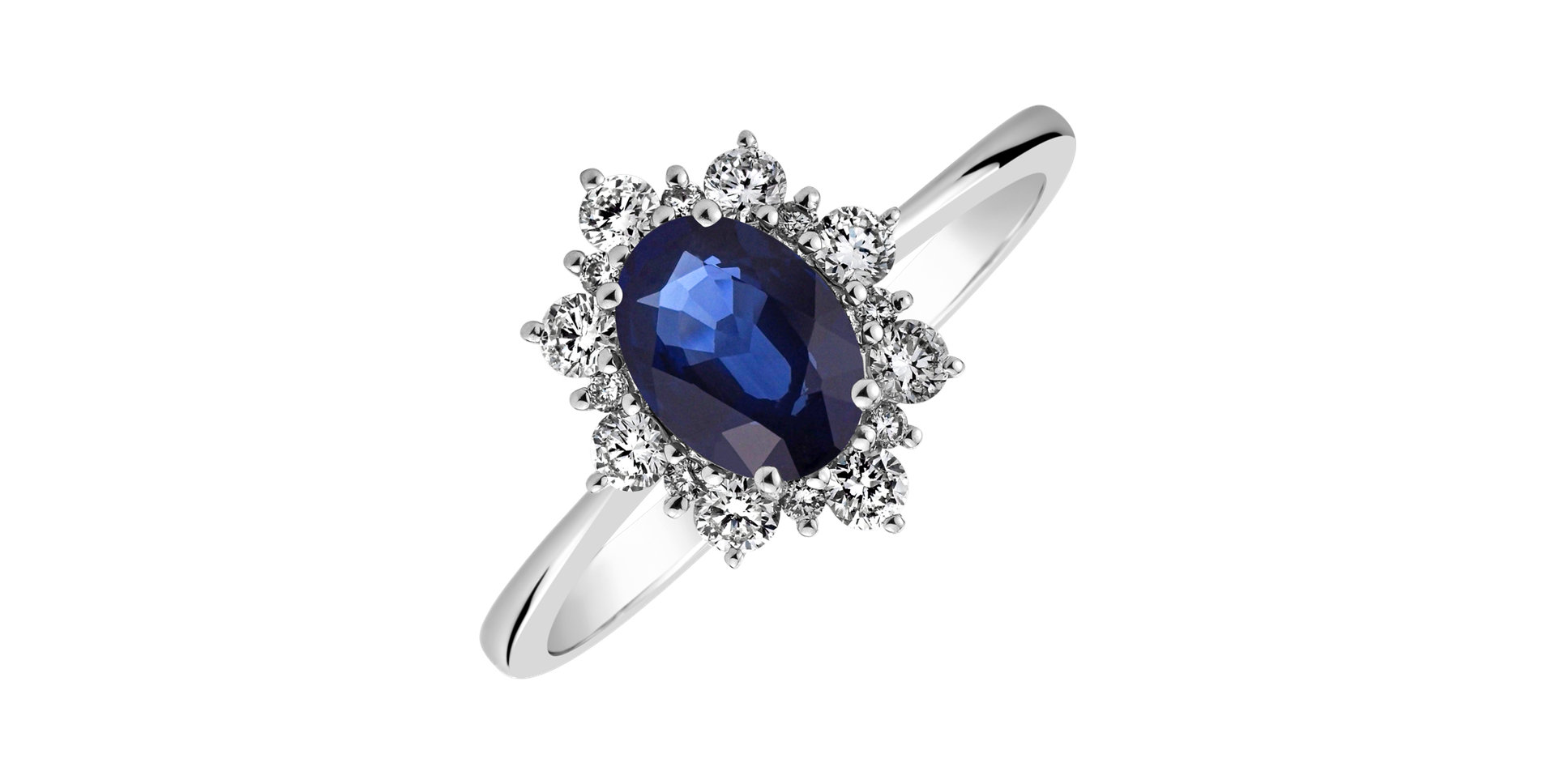 Prsteň s diamantmi a zafírom Princess