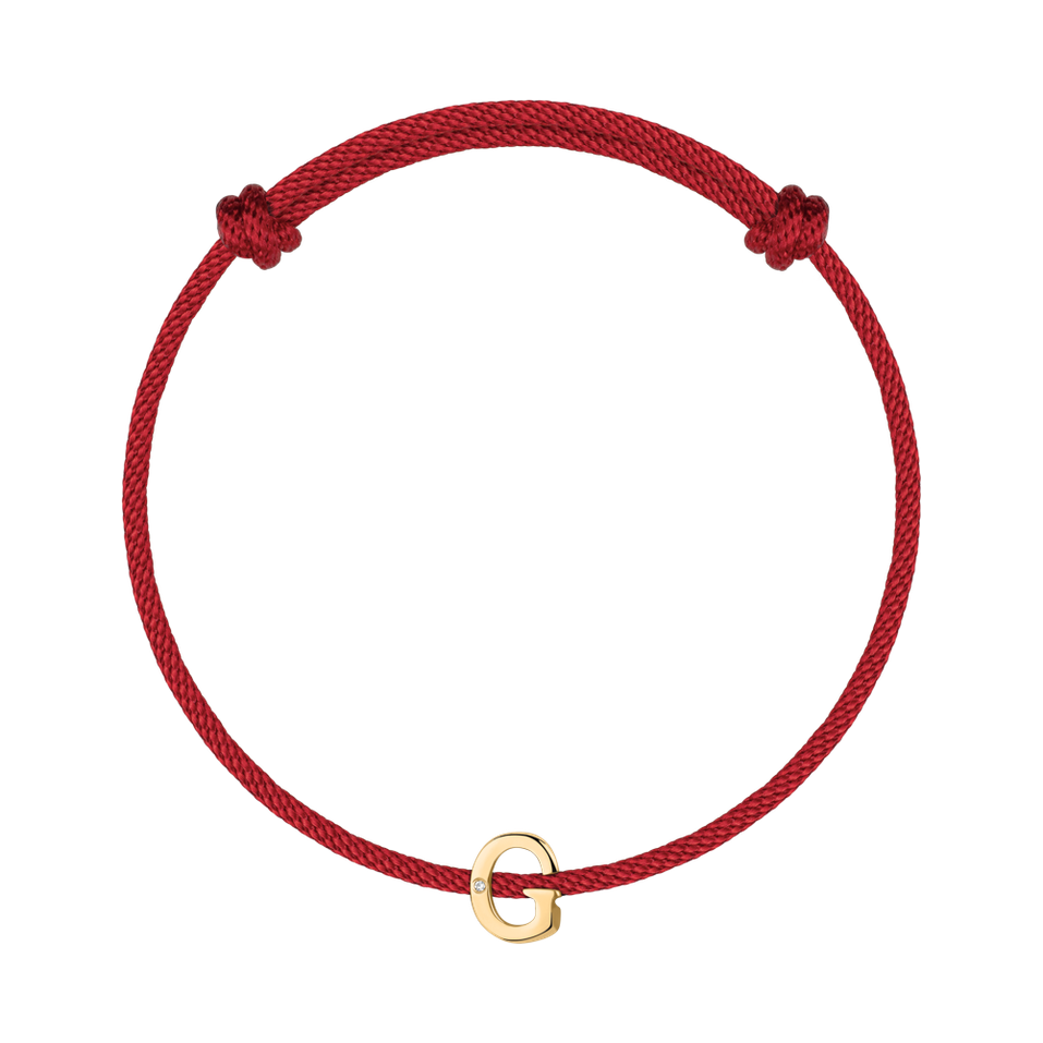 Diamantový náramok so šnúrkou Flat Line G