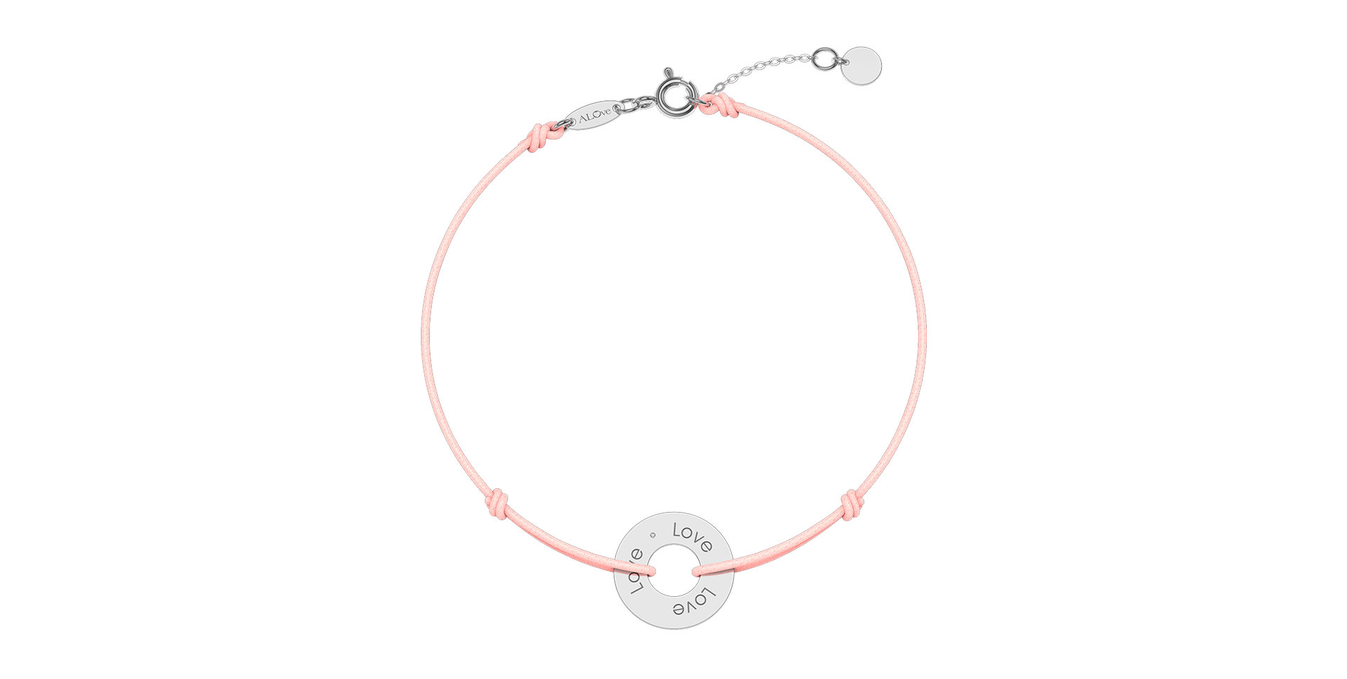 Diamantový náramok so šnúrkou Love Circle