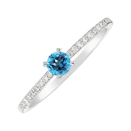Prsteň s diamantmi a topásom swiss Gem Simplicity