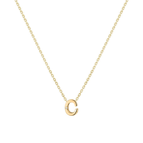 Náhrdelník s diamantom Flat Line C