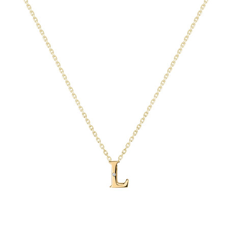 Náhrdelník s diamantom Flat Line L