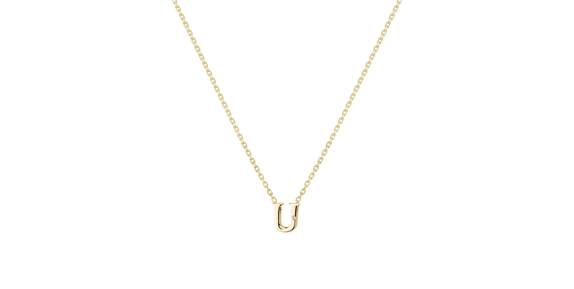 Náhrdelník s diamantom Flat Line U