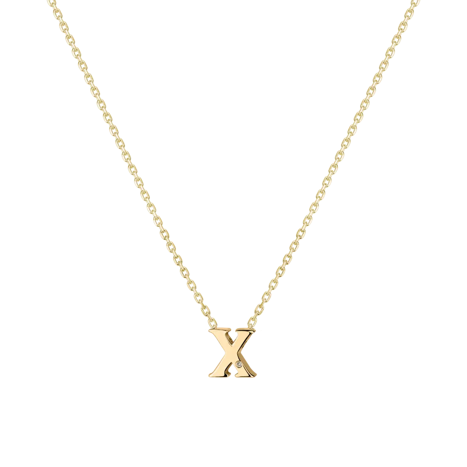 Náhrdelník s diamantom Flat Line X