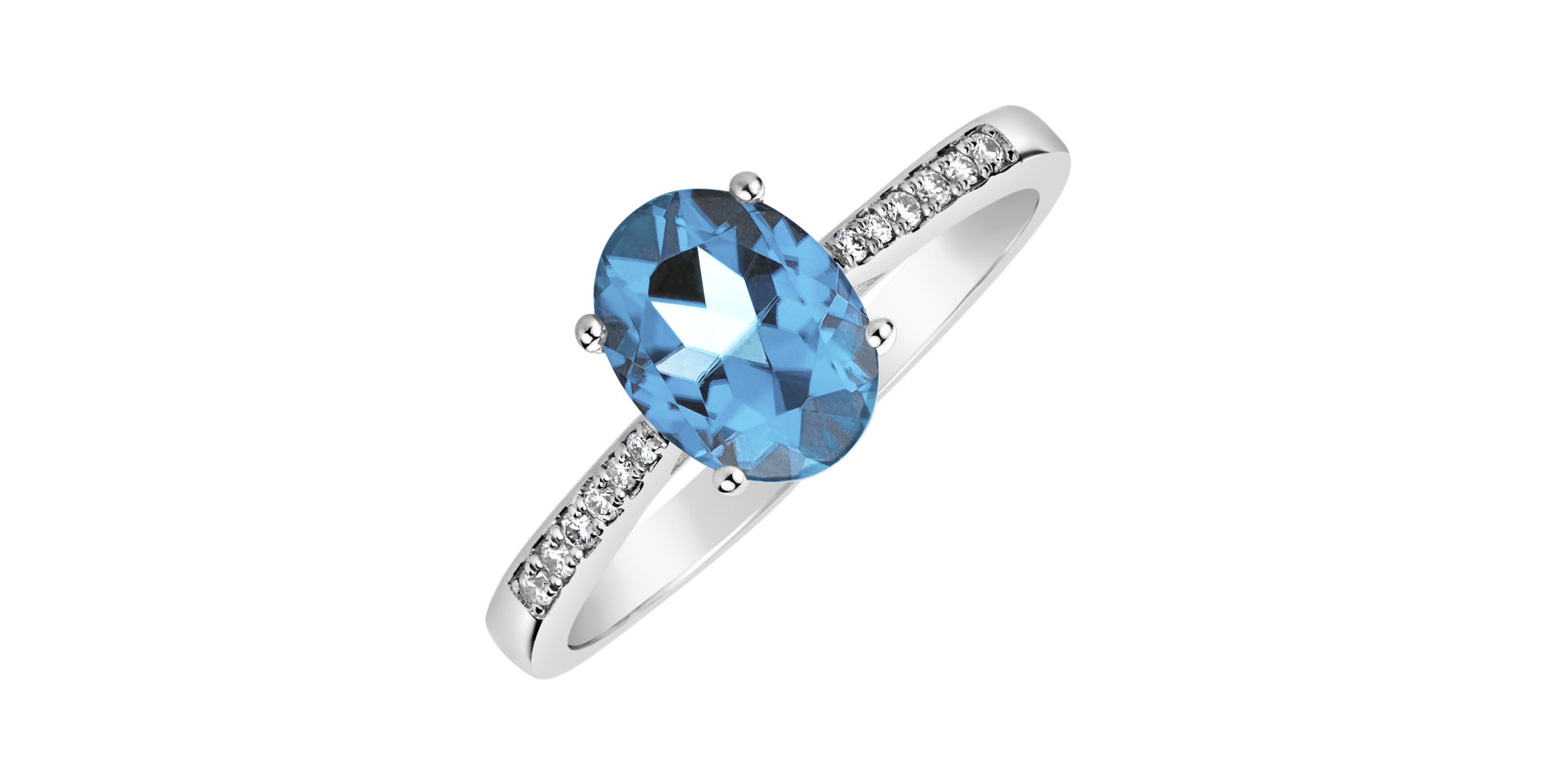 Prsteň s diamantmi a topásom swiss Bonbon