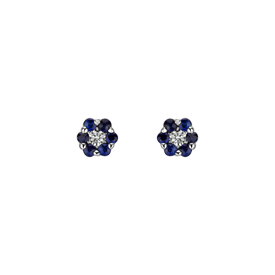 Náušnice s diamantom a zafírmi Shiny Constellation