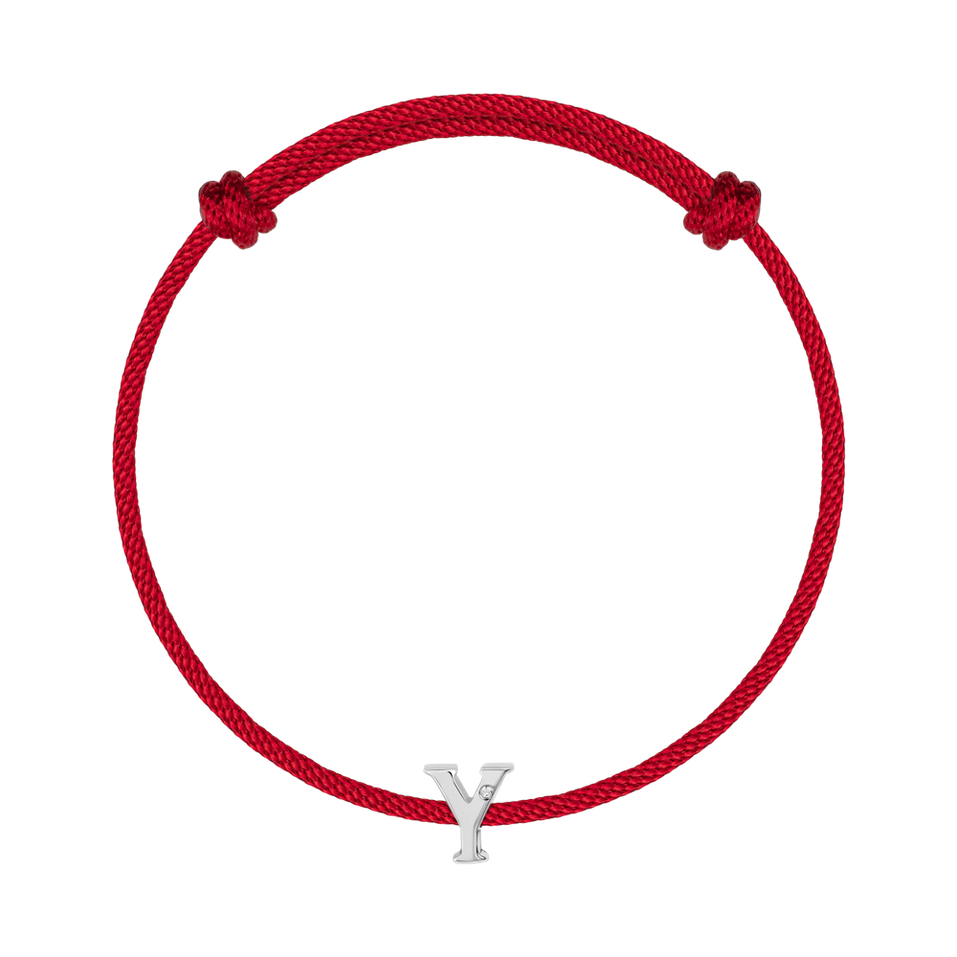 Diamantový náramok so šnúrkou Flat Line Y