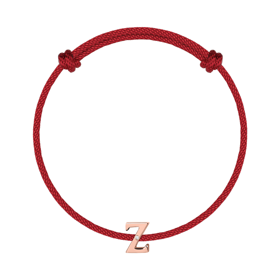 Diamantový náramok so šnúrkou Flat Line Z